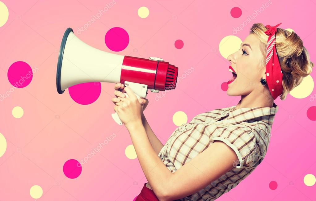 social media metrics engagement not broadcasting woman with megaphone